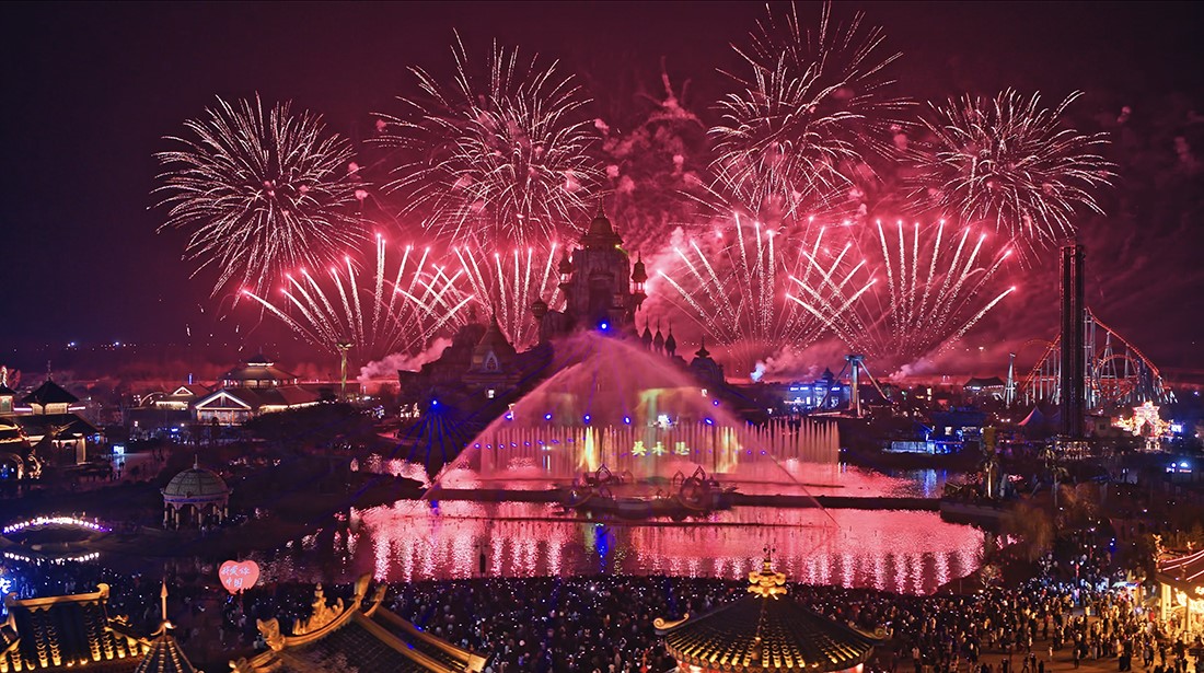 组图：淮安西游乐园跨年烟花照亮新年梦想